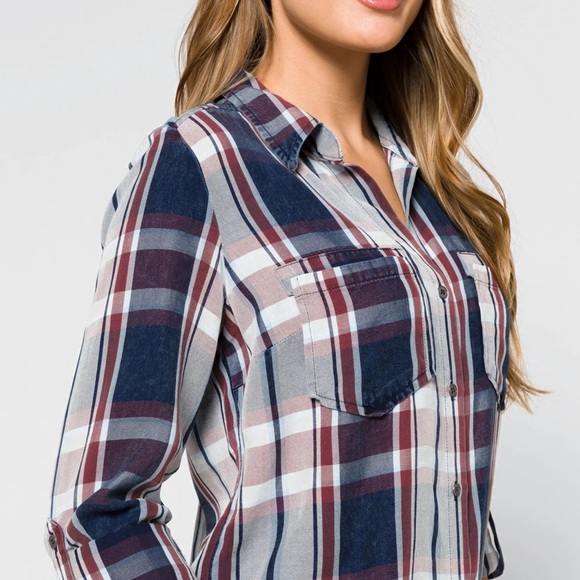 Kut From The Kloth - Caillen Flannel Relaxed Button Down Top - Picture 3 of 6